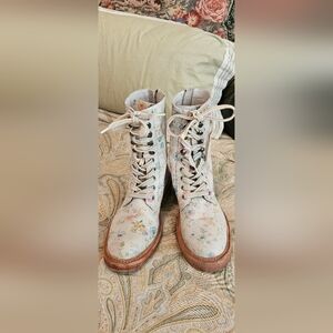 Free People Floral Ankle Boots